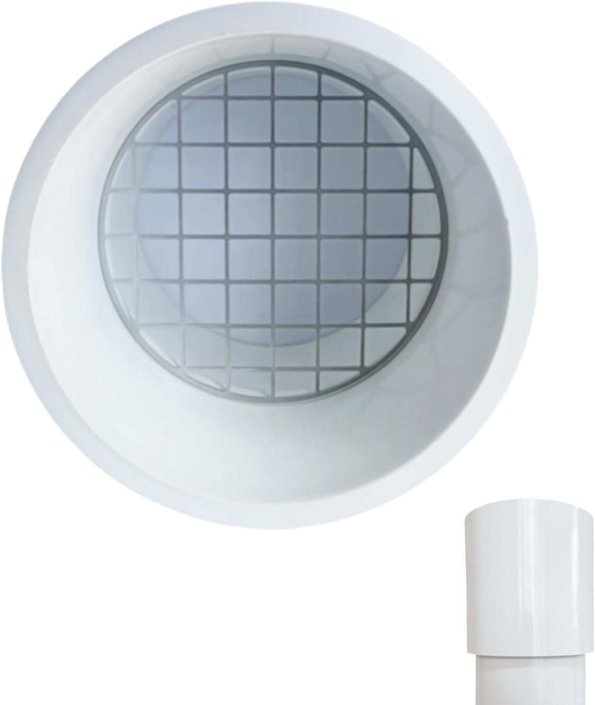 PVC Vent Cap 1 pcs for 2" Schedule 40,PVC Termination Cap,Vent Cover Screen,Round Furnace PVC Pipe Stainless Steel Roof Vent Cap,Installation not Required That PVC Elbow,or Coupling