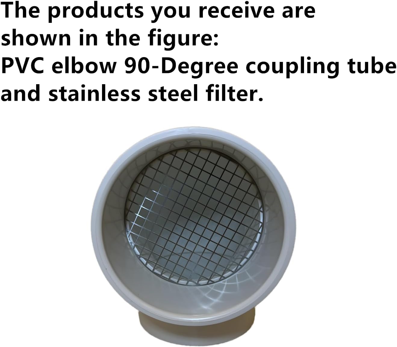 PVC Vent Cap 1 pcs 90-Degree for 2" Schedule 40,PVC Termination Cap,Vent Cover Screen,Round Furnace PVC Pipe Stainless Steel Roof Vent Cap,Installation not Required That PVC Elbow,or Coupling