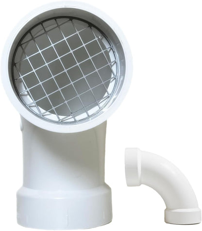 PVC termination vent with stainless steel screen,90 Degrees,1pcs,For 3“ DWV PVC Pipe,Roof Vent Cap,Installation not Required That Elbow