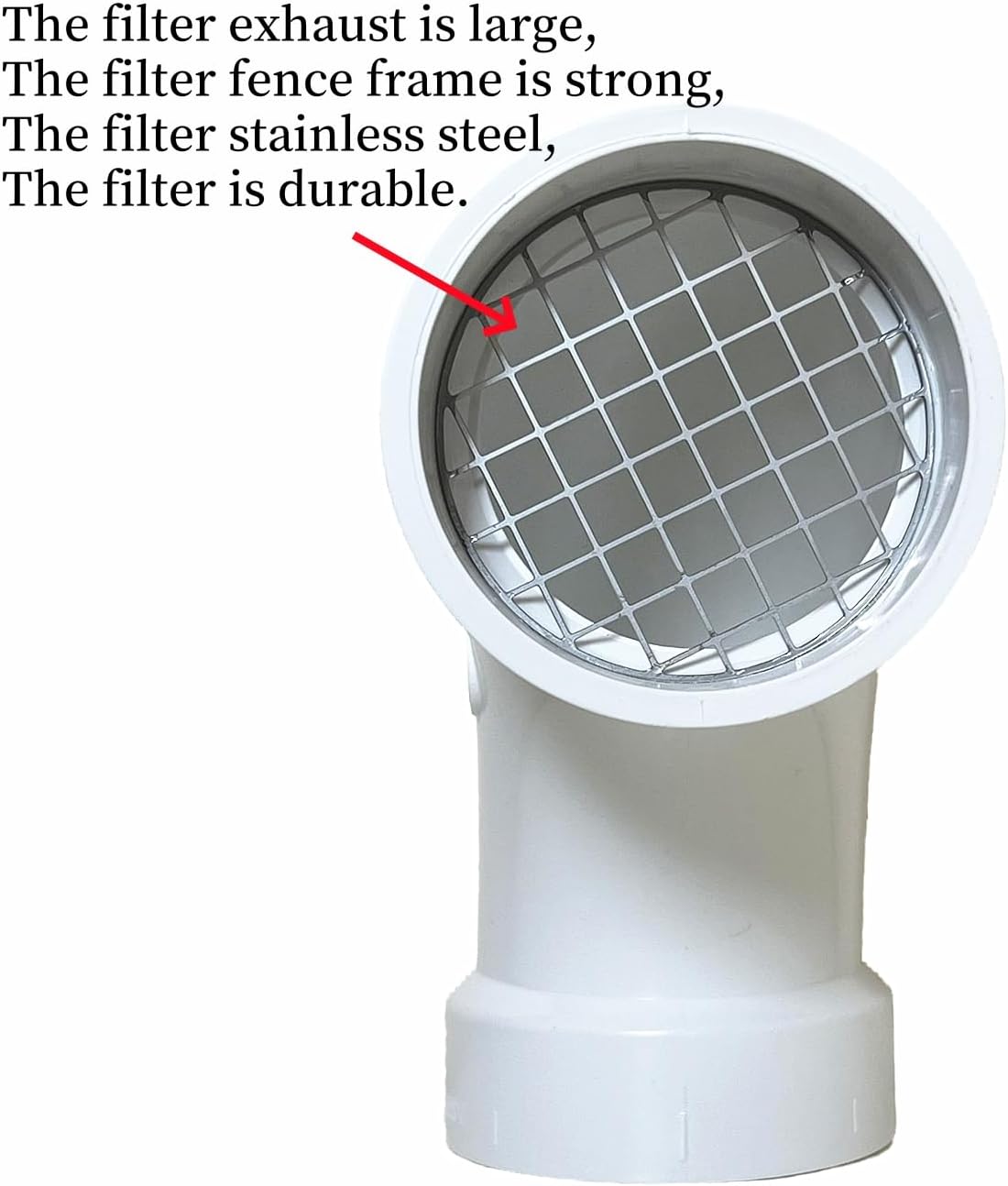 PVC termination vent with stainless steel screen,90 Degrees,1pcs,For 3“ DWV PVC Pipe,Roof Vent Cap,Installation not Required That Elbow