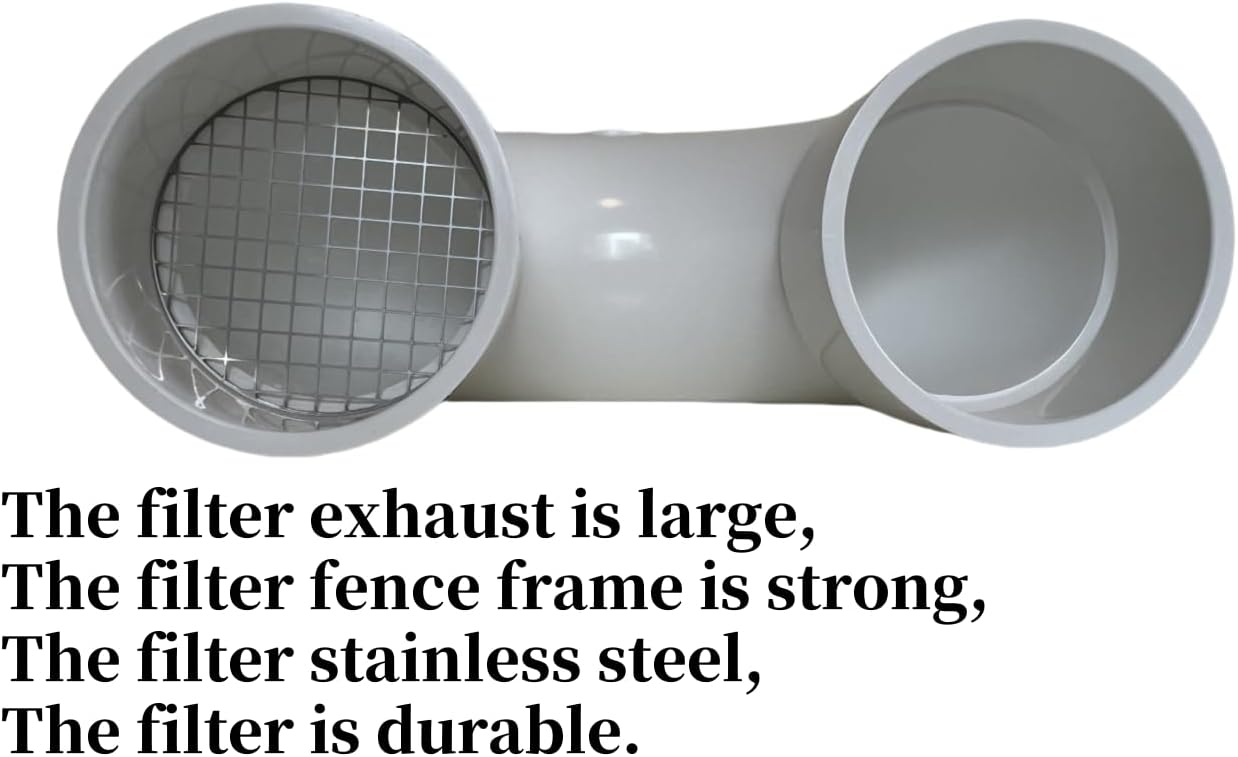 PVC termination vent with stainless steel screen,180 Degrees,1pcs,For 2“ DWV PVC Pipe,Roof Vent Cap,Installation not Required That Elbow