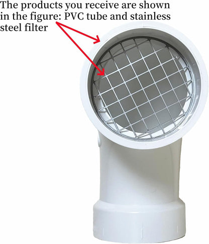 PVC termination vent with stainless steel screen,90 Degrees,1pcs,For 3“ DWV PVC Pipe,Roof Vent Cap,Installation not Required That Elbow