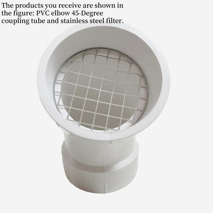 PVC termination vent with stainless steel screen,45 Degrees,1pcs,For 3“ DWV PVC Pipe,Roof Vent Cap,Installation not Required That Elbow