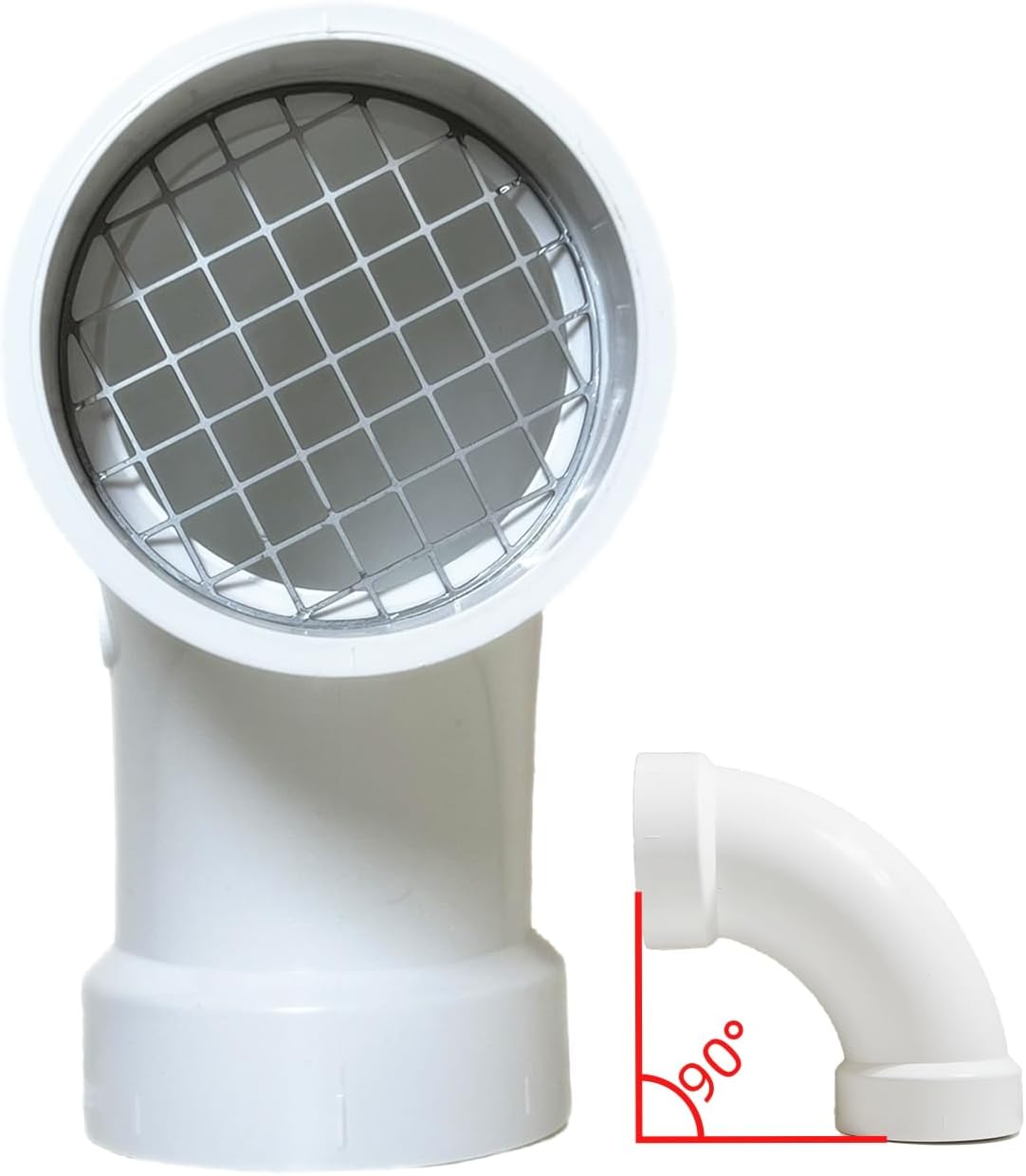 PVC termination vent with stainless steel screen,90 Degrees,1pcs,For 3“ DWV PVC Pipe,Roof Vent Cap,Installation not Required That Elbow