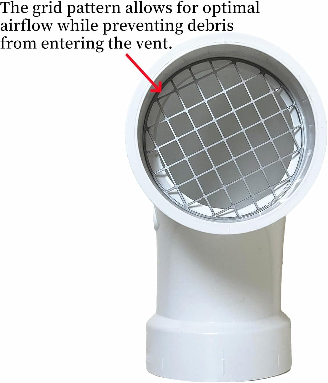 PVC termination vent with stainless steel screen,90 Degrees,1pcs,For 3“ DWV PVC Pipe,Roof Vent Cap,Installation not Required That Elbow
